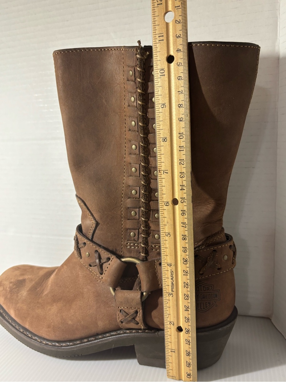 Harley-Davidson Brown Leather Mid-Calf Women’s US Size 9.5 Motorcycle Boots - Picture 3 of 16